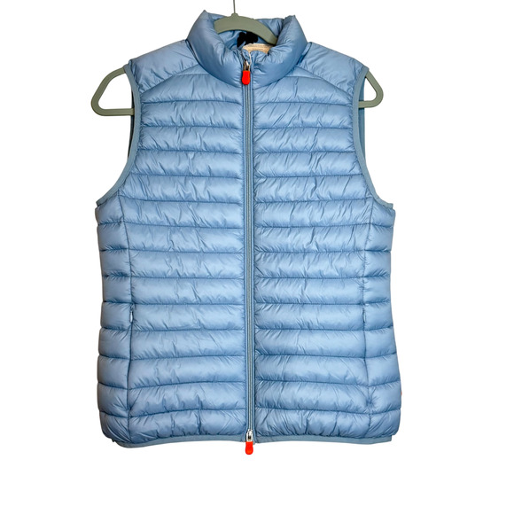 Save The Duck Charlotte Puffer Vest in Blue NWT Size 1/S - Picture 2 of 11